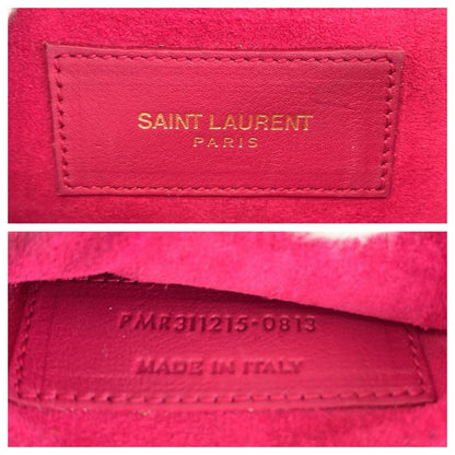 Saint Laurent Classic Y-line Satchel Small 2-Way Pink Leather Chain Shoulder Bag — view 4