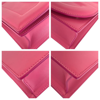 Dolce & Gabbana DG Logo 2-Way Pink Gold Leather Shoulder Bag Clutch — view 3