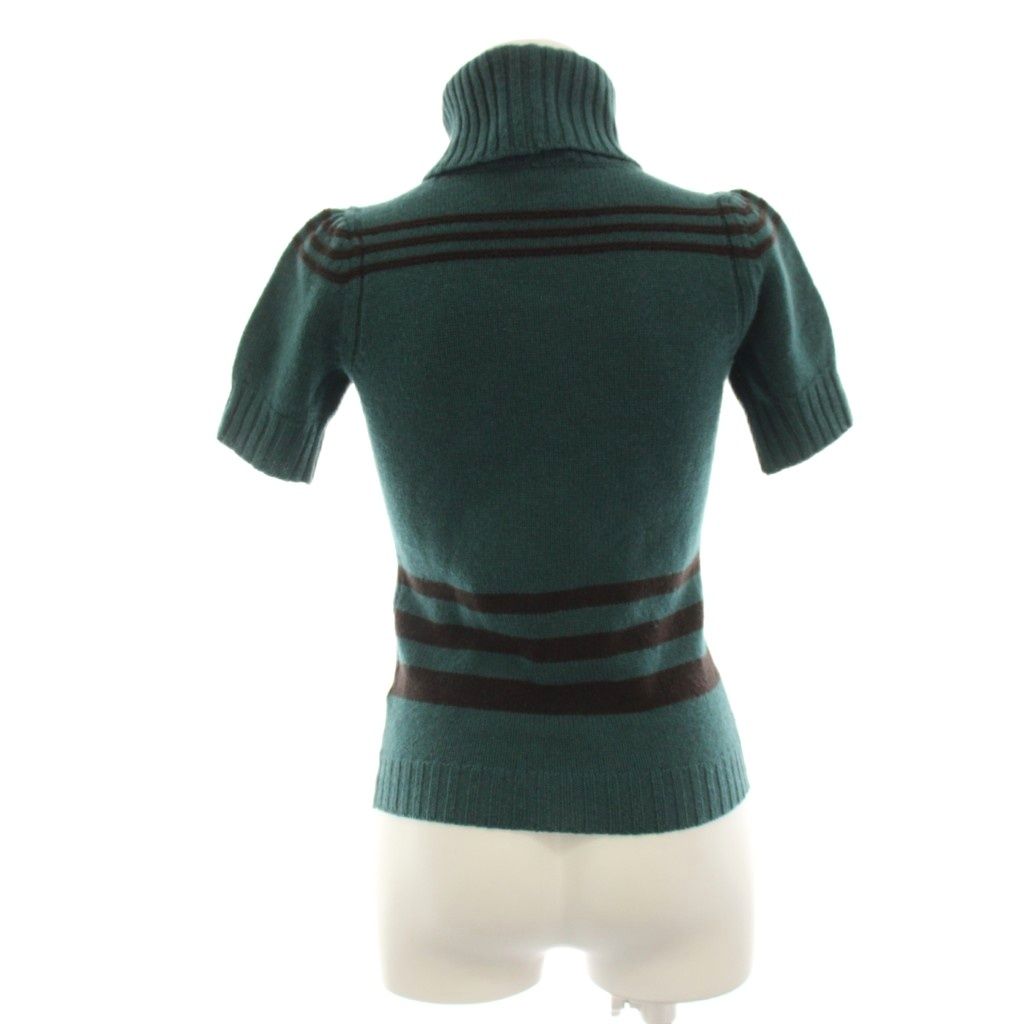 Gucci Knit Sweater Short Sleeve Wool Line Green XS — view 3