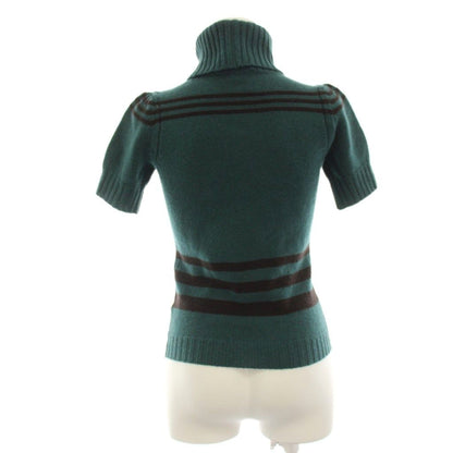 Gucci Knit Sweater Short Sleeve Wool Line Green XS — view 3