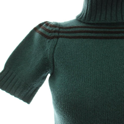 Gucci Knit Sweater Short Sleeve Wool Line Green XS — view 5