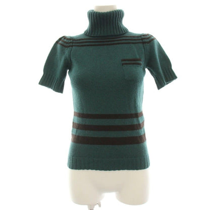 Gucci Knit Sweater Short Sleeve Wool Line Green XS