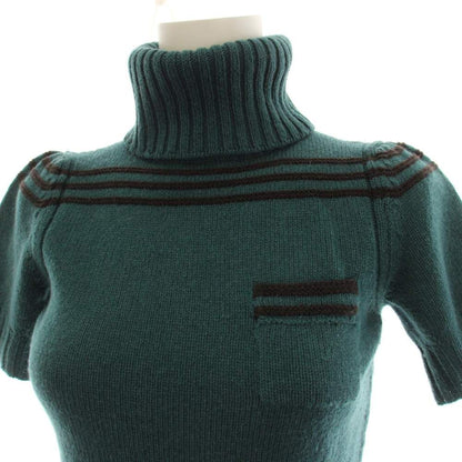 Gucci Knit Sweater Short Sleeve Wool Line Green XS — view 4