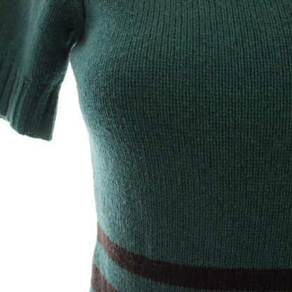 Gucci Knit Sweater Short Sleeve Wool Line Green XS — view 6