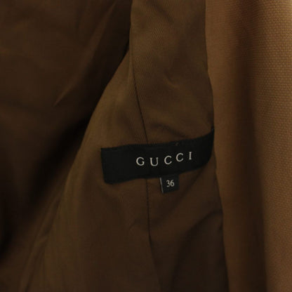 Gucci Collarless Jacket Belt Design Brown 36 — view 7