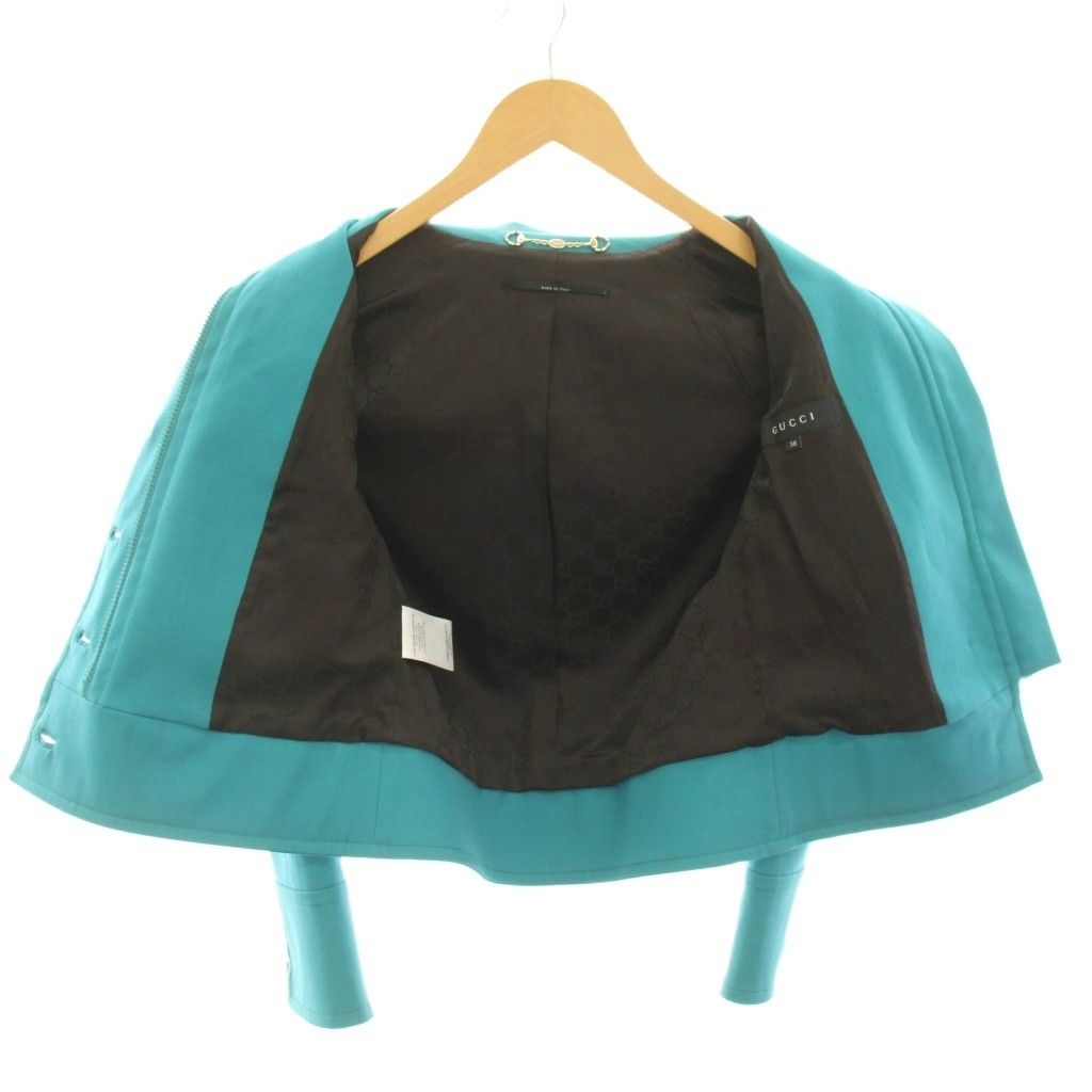 Gucci Jacket Zip Up Turquoise Blue 38 — view 4