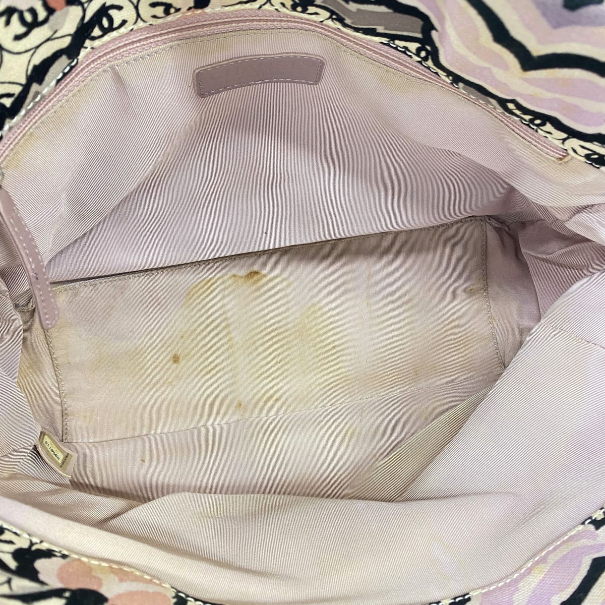 Chanel Tote Bag Camellia Canvas Gray Multicolor Silver — view 4