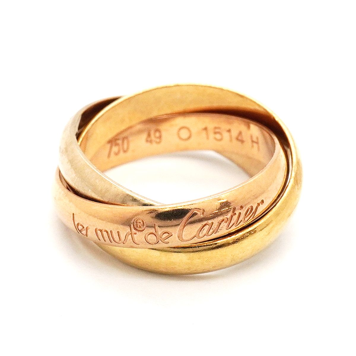 Cartier Ring Trinity Classic Model 18k Yellow Gold White Pink — view 3