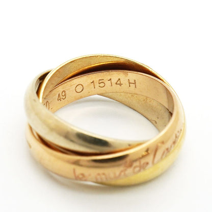 Cartier Ring Trinity Classic Model 18k Yellow Gold White Pink — view 5