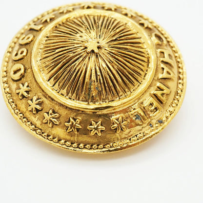 Chanel Earrings Vintage Logo Round Circle Gold Plated — view 6