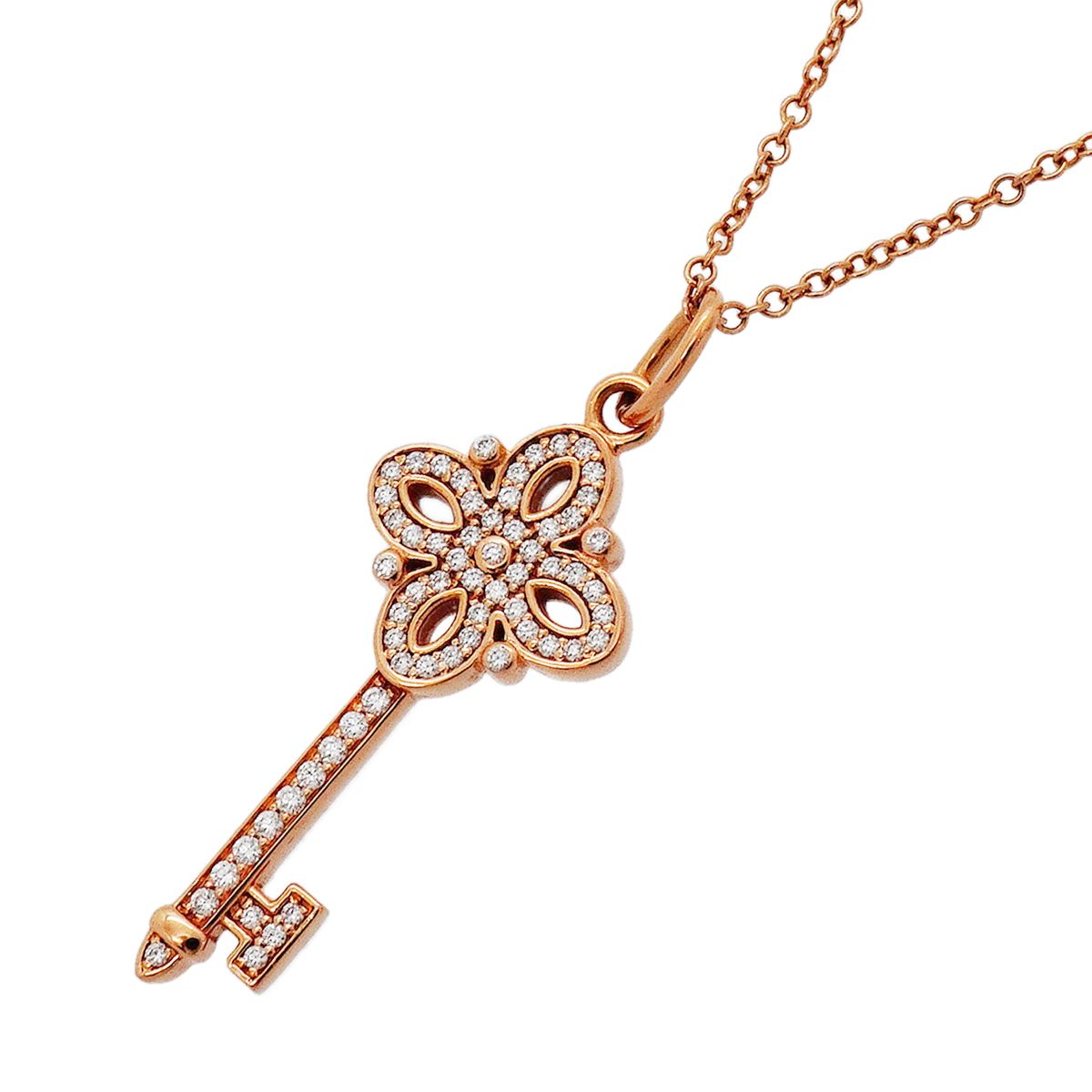 Tiffany & Co Necklace Victoria Key 18k Pink Gold Diamond