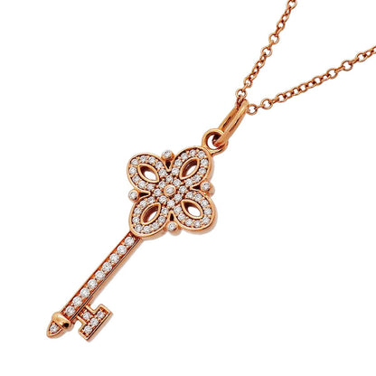 Tiffany & Co Necklace Victoria Key 18k Pink Gold Diamond