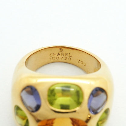 Chanel Ring Baroque 18K Yellow Gold Multi Stone Blue Green Orange — view 4