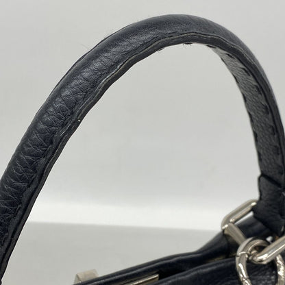 Fendi Handbag Selleria Leather Black Silver 2-Way Bag — view 8