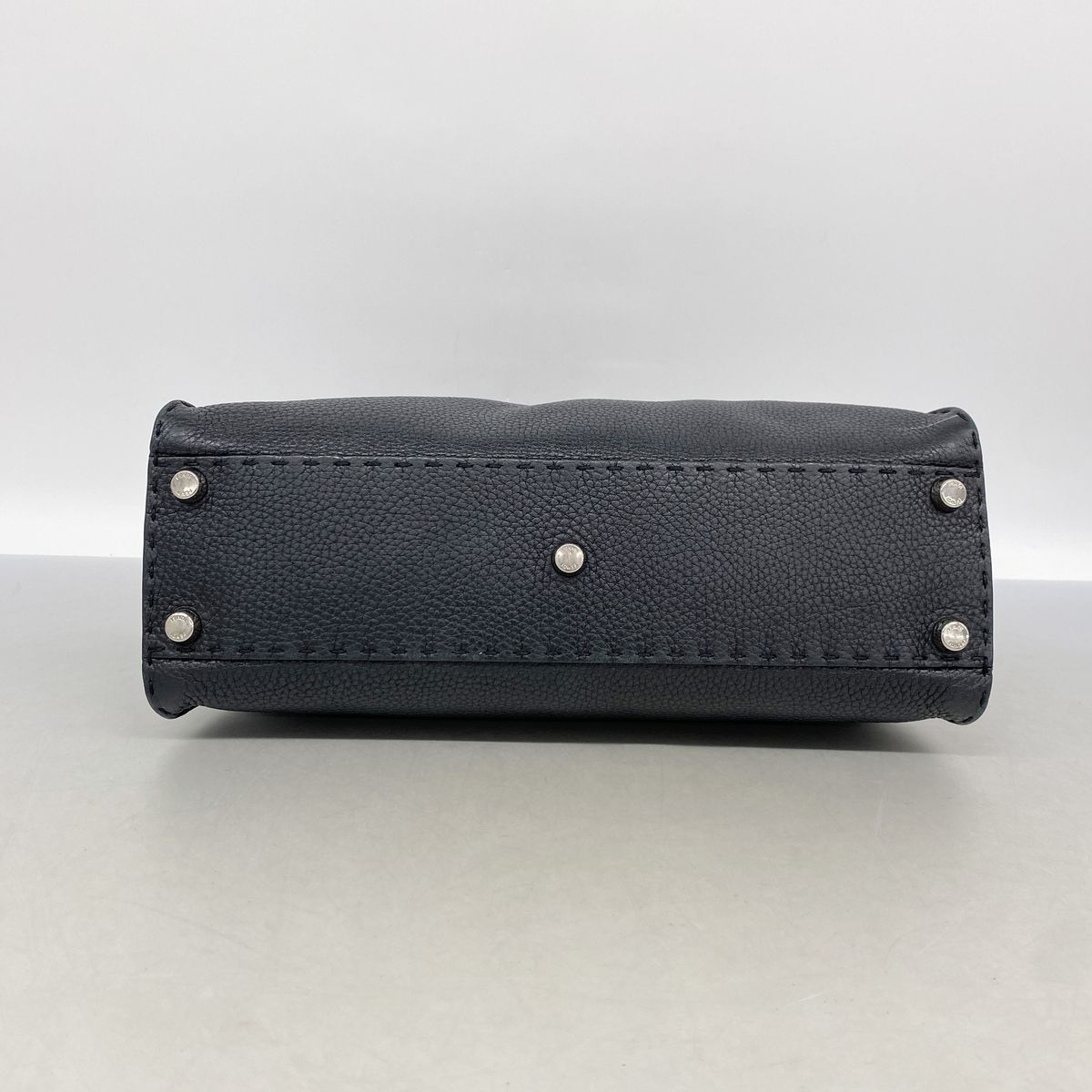 Fendi Handbag Selleria Leather Black Silver 2-Way Bag — view 3