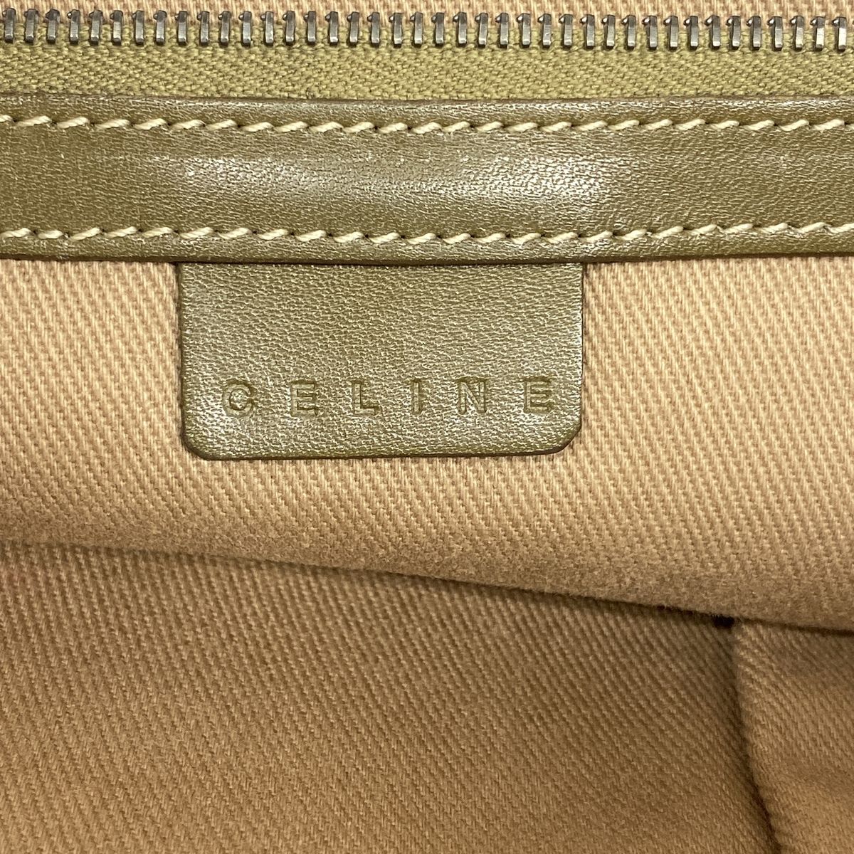Celine Tote Bag C Macadam Canvas Khaki Silver — view 5