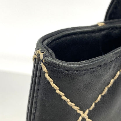 Chanel Tote Bag Wild Stitch Leather Black Gold — view 7