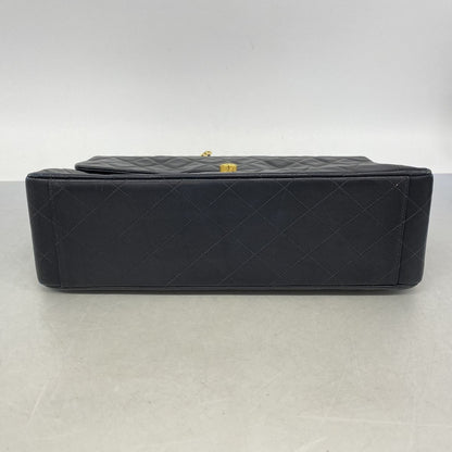 Chanel Shoulder Bag Maxi Quilted Lambskin Black Gold — view 3
