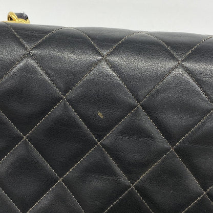 Chanel Shoulder Bag Maxi Quilted Lambskin Black Gold — view 7