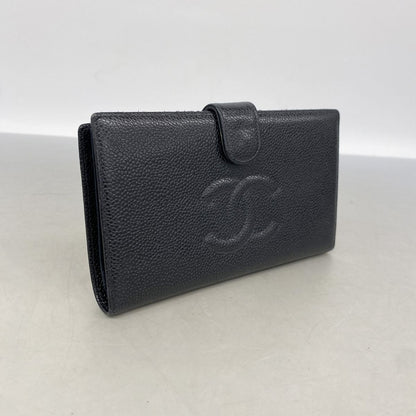 Chanel Wallet Caviar Leather Black Gold — view 2