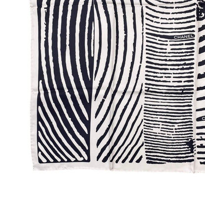 Chanel Silk Scarf CC Logo Zebra Print Black Pink — view 5