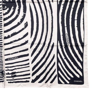 Chanel Silk Scarf CC Logo Zebra Print Black Pink — view 6