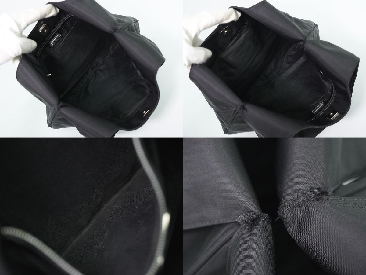 Fendi FF Logo Shoulder Bag Tote Nylon Black — view 8