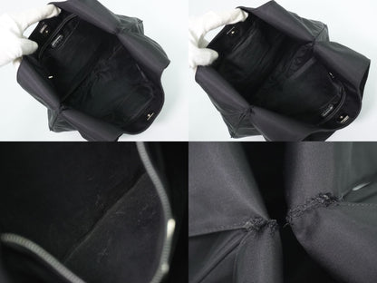 Fendi FF Logo Shoulder Bag Tote Nylon Black — view 8