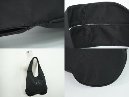 Fendi FF Logo Shoulder Bag Tote Nylon Black — view 6
