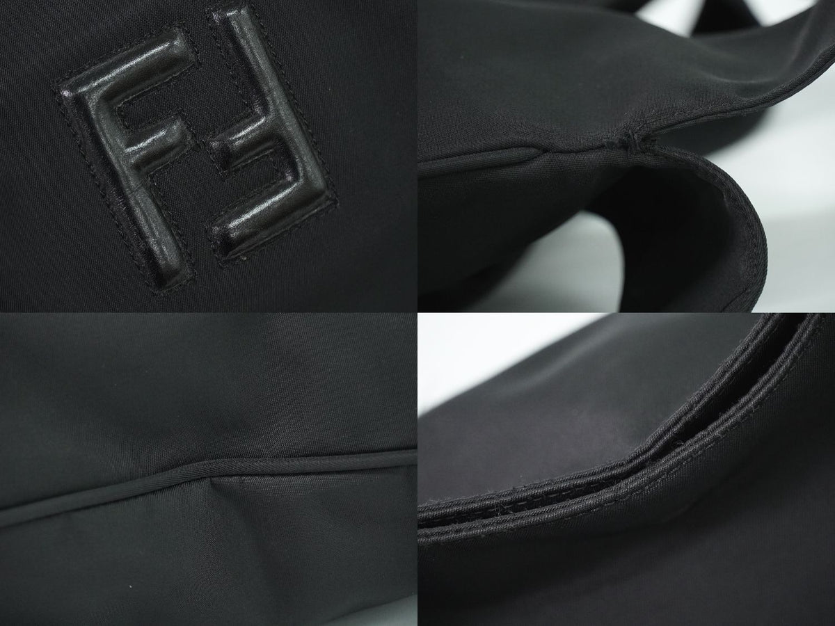 Fendi FF Logo Shoulder Bag Tote Nylon Black — view 7