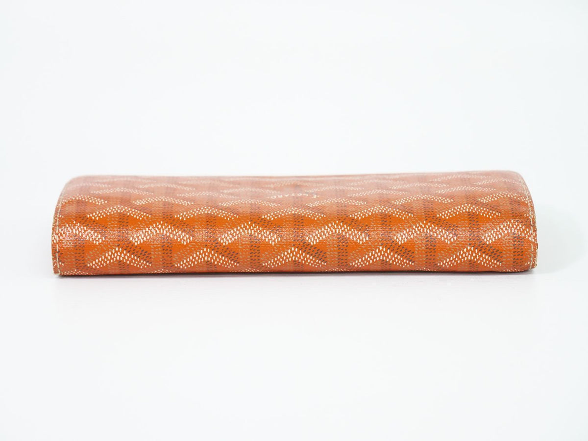 Goyard Richelieu Herringbone Pattern Bifold Wallet Orange — view 5