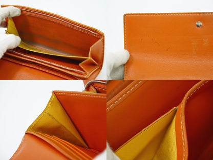 Goyard Richelieu Herringbone Pattern Bifold Wallet Orange — view 8