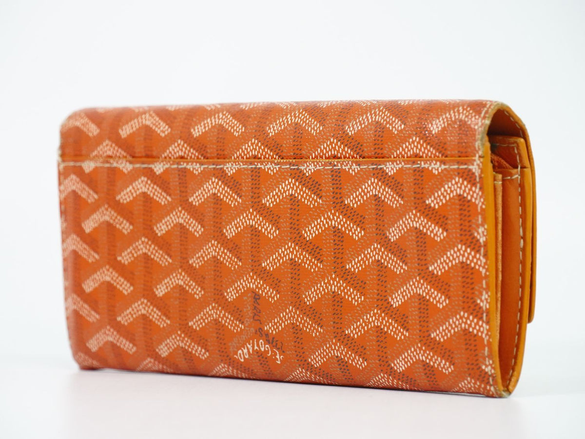 Goyard Richelieu Herringbone Pattern Bifold Wallet Orange — view 2