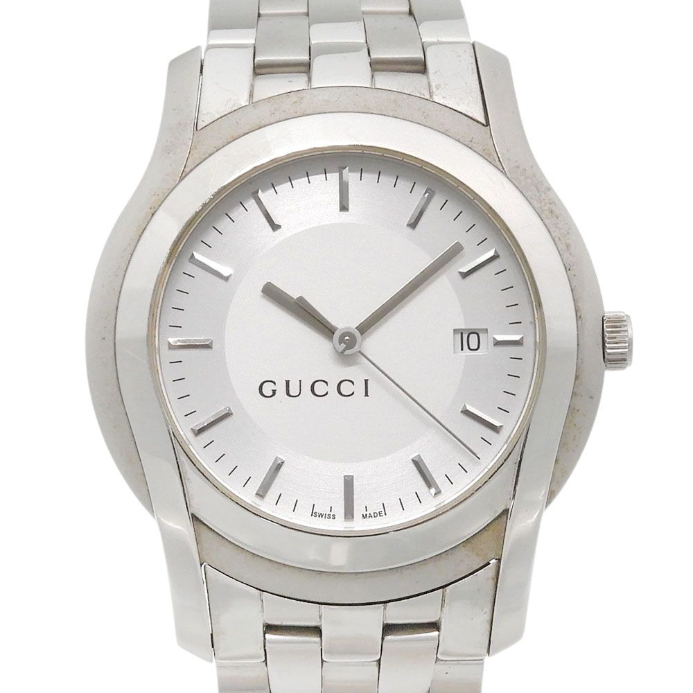 Gucci G-Class Stainless Steel Quartz Analog Display Silver Dial Watch