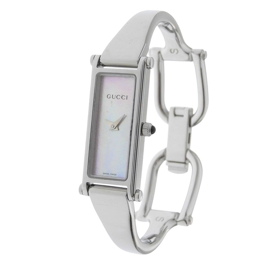 Gucci Stainless Steel Quartz Analog Display Pink Shell Dial Watch — view 2