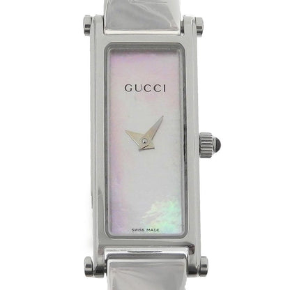 Gucci Stainless Steel Quartz Analog Display Pink Shell Dial Watch