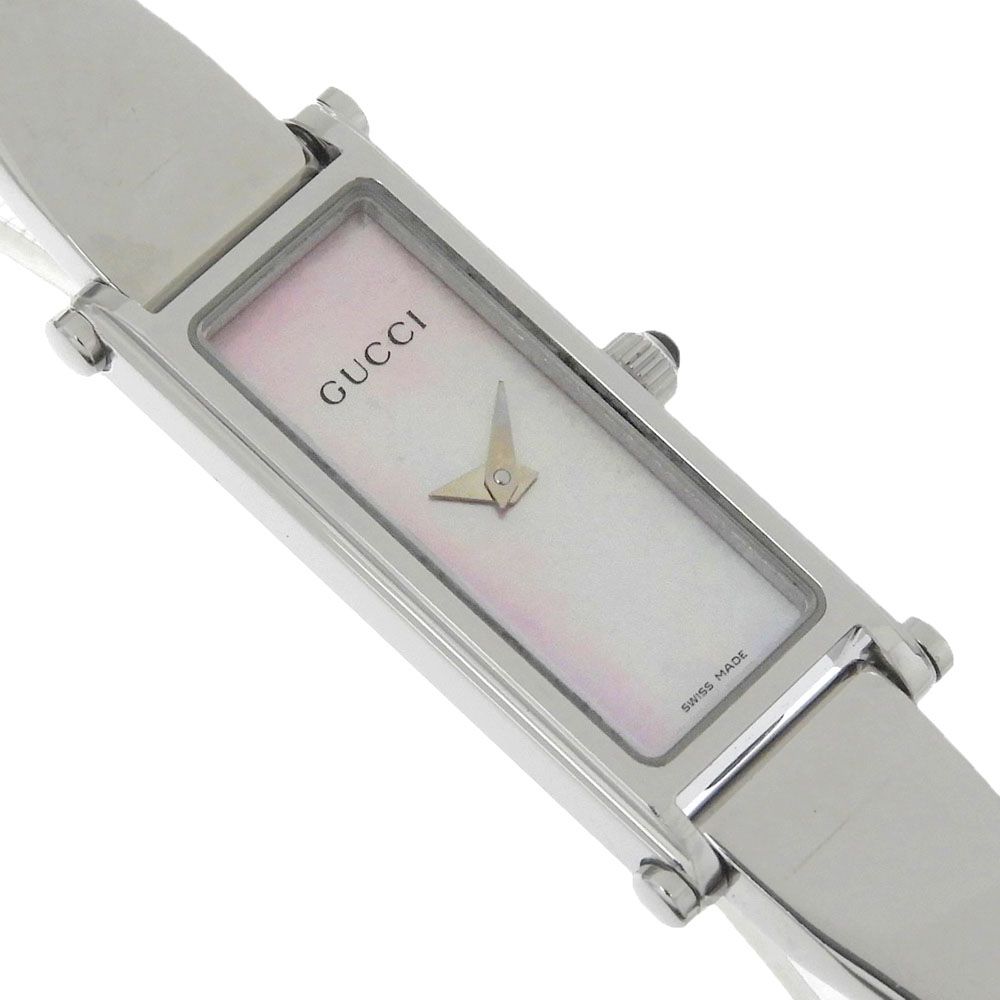 Gucci Stainless Steel Quartz Analog Display Pink Shell Dial Watch — view 3