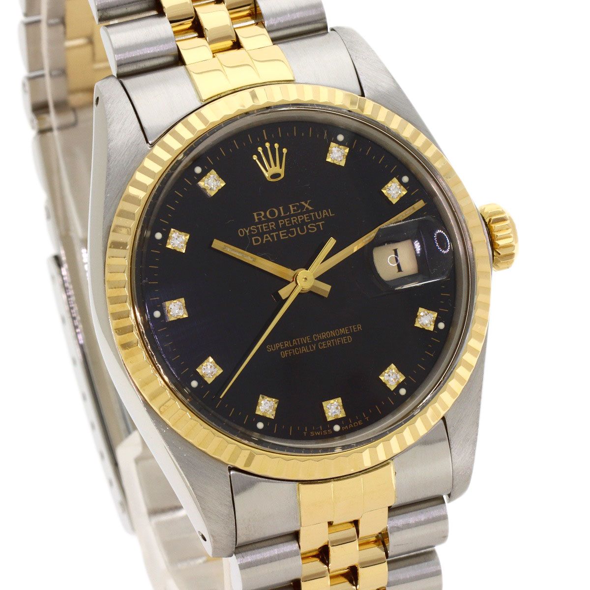 Rolex Datejust Diamond Watch SS Yellow Gold 18k — view 4