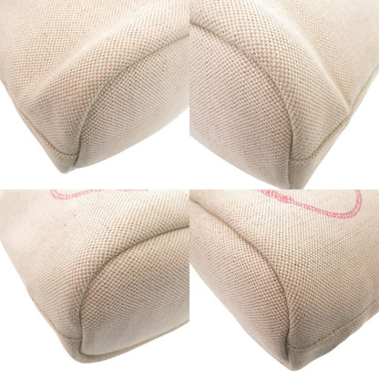 Prada Drawstring Canvas Beige Pink Pouch — view 4
