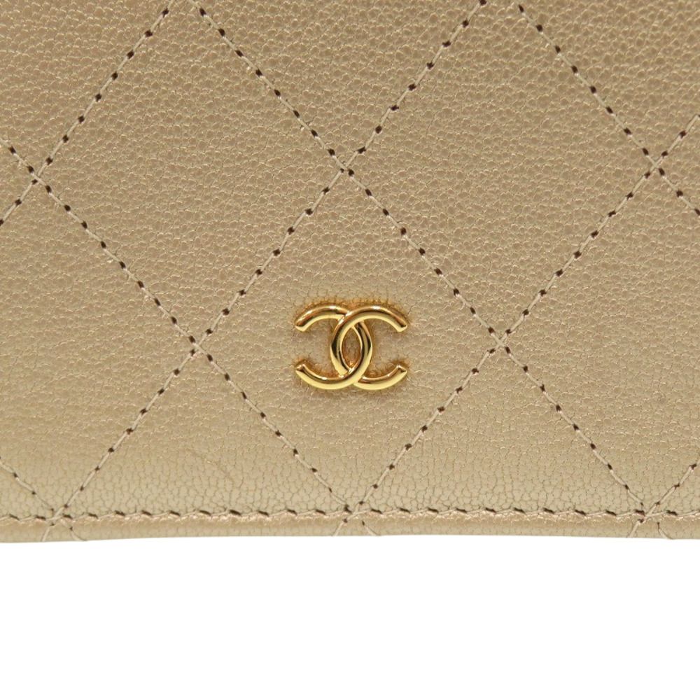 Chanel Quilted Calfskin Gold Bifold Wallet — view 6