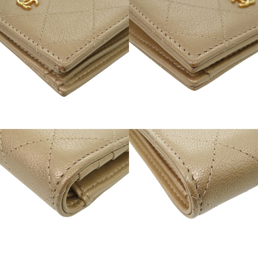 Chanel Quilted Calfskin Gold Bifold Wallet — view 3