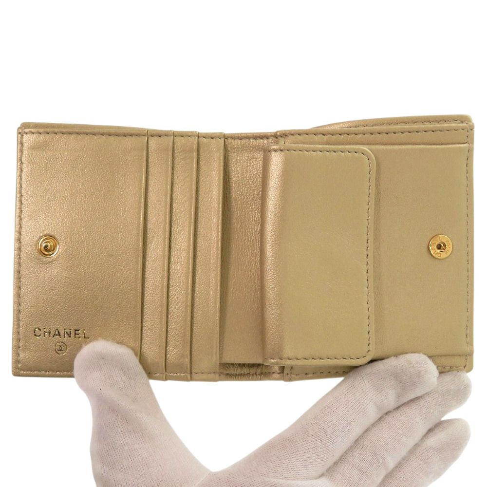 Chanel Quilted Calfskin Gold Bifold Wallet — view 4