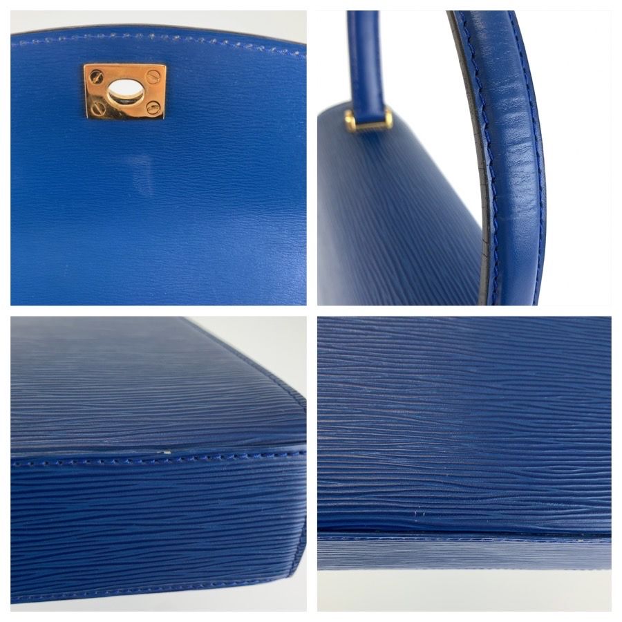 Louis Vuitton Epi Malesherbes Toledo Blue Gold Leather Handbag — view 5