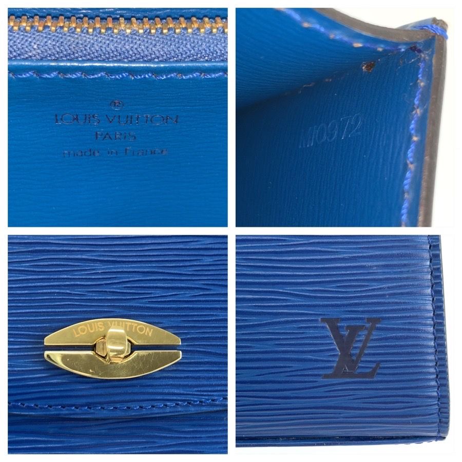 Louis Vuitton Epi Malesherbes Toledo Blue Gold Leather Handbag — view 3