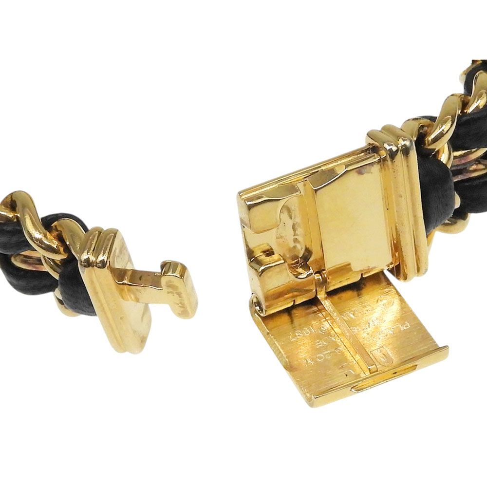 Chanel Premiere M Gold Plated Leather Quartz Analog Display Black Dial Watch — view 8