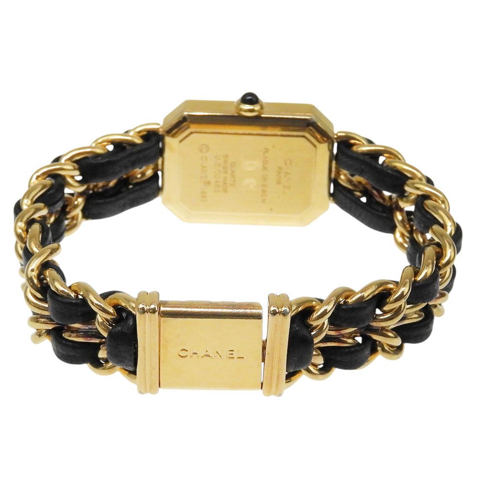 Chanel Premiere M Gold Plated Leather Quartz Analog Display Black Dial Watch — view 5
