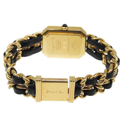 Chanel Premiere M Gold Plated Leather Quartz Analog Display Black Dial Watch — view 5
