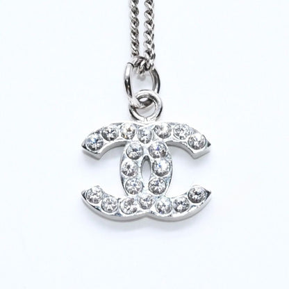 Chanel CC Logo Necklace Stamp Metal Rhinestone 43 — view 2