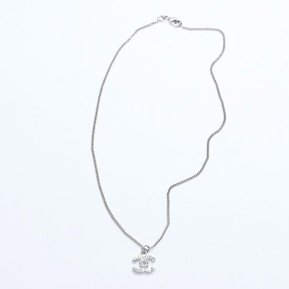 Chanel CC Logo Necklace Stamp Metal Rhinestone 43