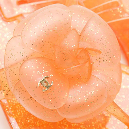 Chanel Camellia Beach Sandals Glitter Orange — view 5